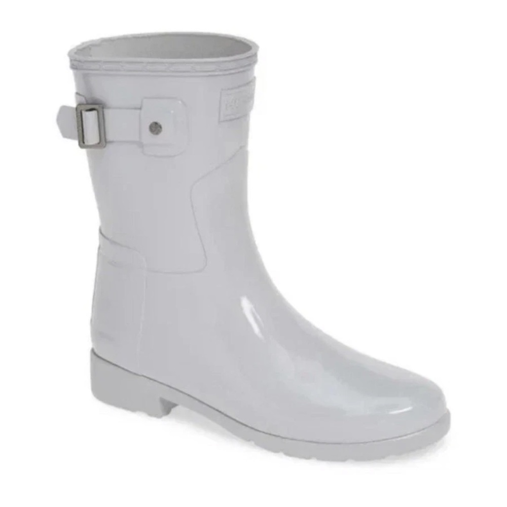 Hunter Short Gloss Rain Boots Gray 1x Used